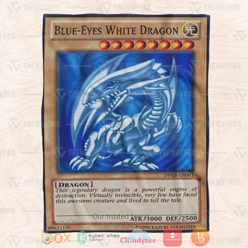 HOT Blue Eyes White Dragon Card Soft Blanket 5 Blue Eyes White Dragon Card Custom Soft Blanket 1 2 3 4