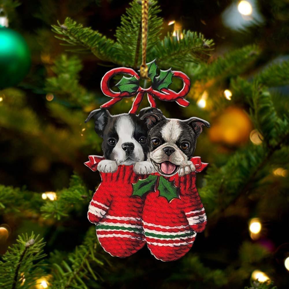 BostonInsideYourGlovesChristmasHoliday TwoSidedOrnament