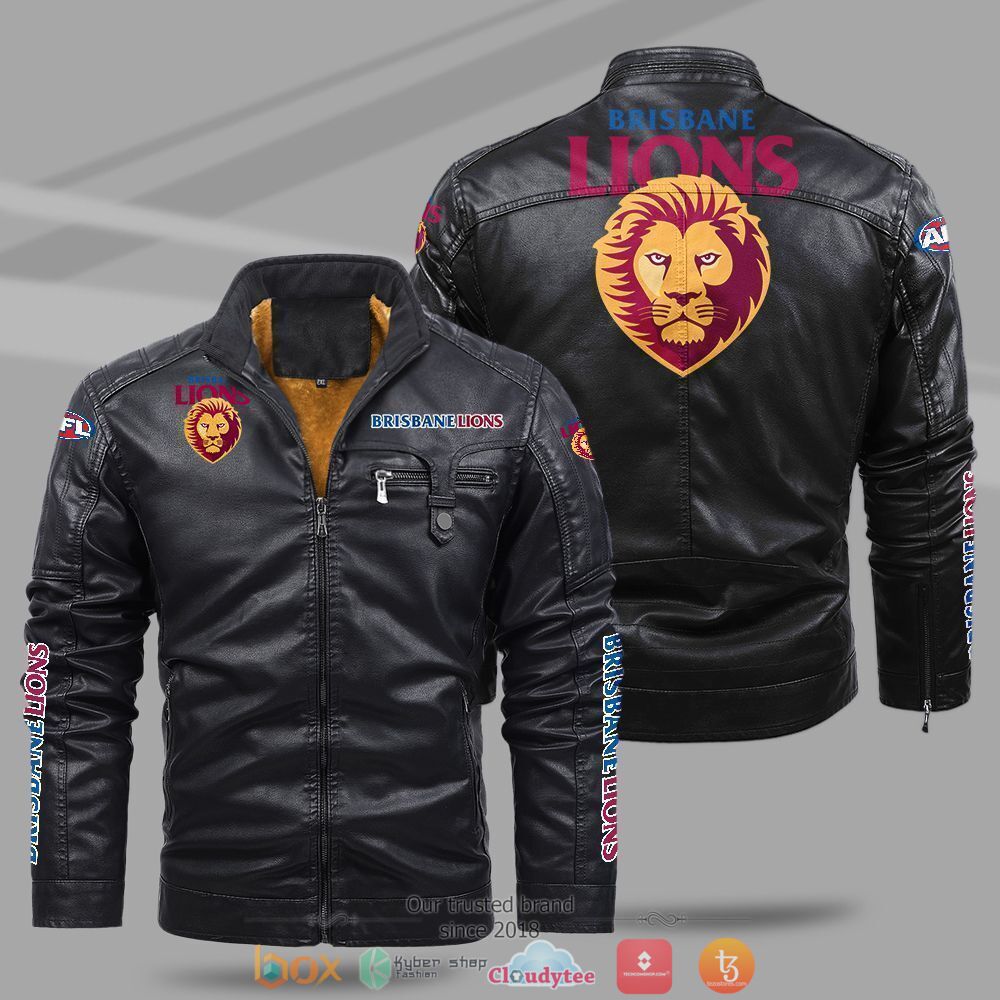Brisbane Lions Fleece leather jacket