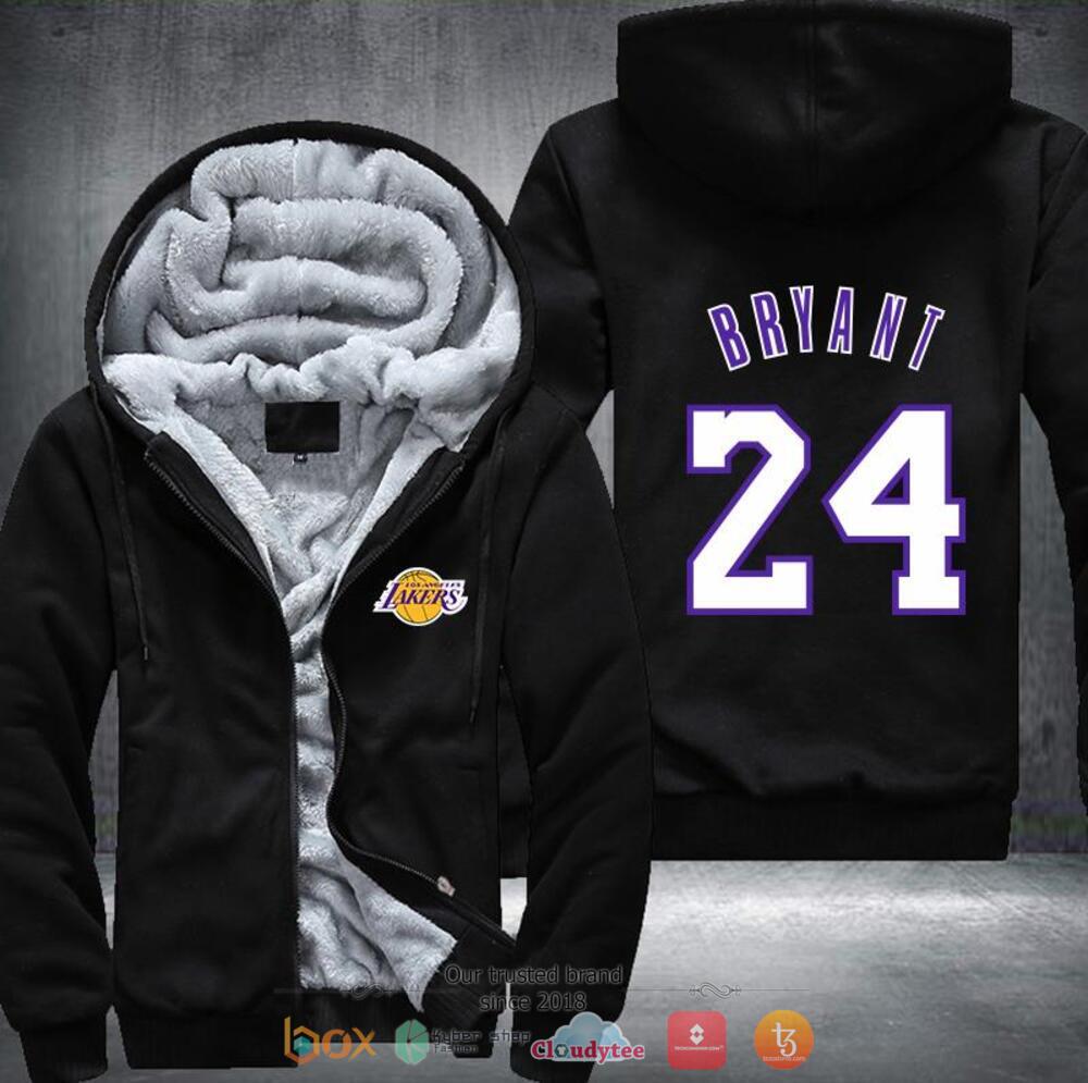 Los Angeles Lakers Bryant 24 Fleece hoodie 2 Bryant 24 Los Angeles Lakers Fleece hoodie 1
