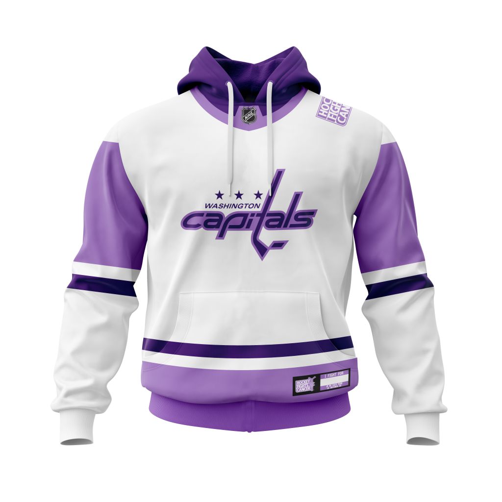BEST Washington Capitals Fight Cancer Personalized All Over Print 3D Hoodie, Zip Hoodie 1 CUSTOM NHLCANCELCapitals211109 000 hoodie front