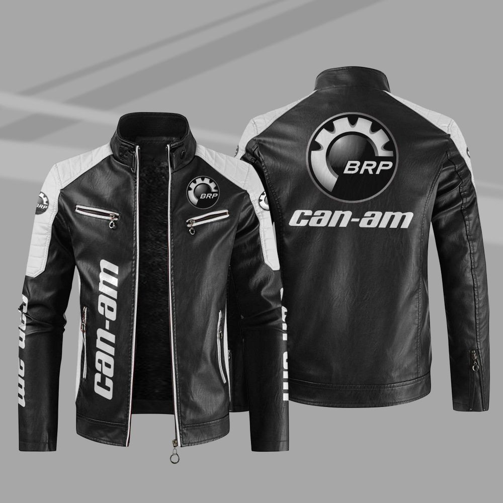 Can Am Motorcycles Car Motor Block Leather Jacket