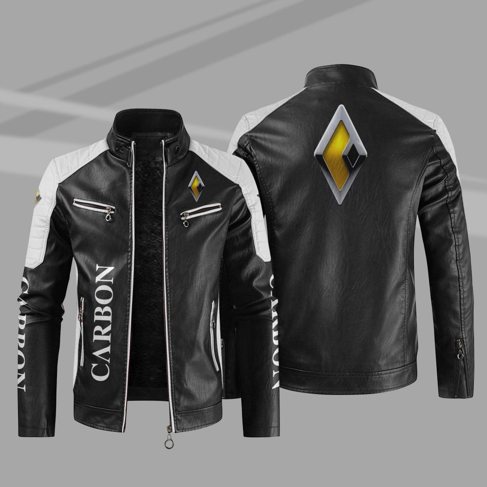 Carbon Motor Car Motor Block Leather Jacket
