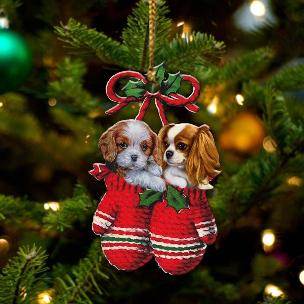 CavalierKingCharlesSpanielChInsideYourGlovesChristmasHoliday TwoSidedOrnament