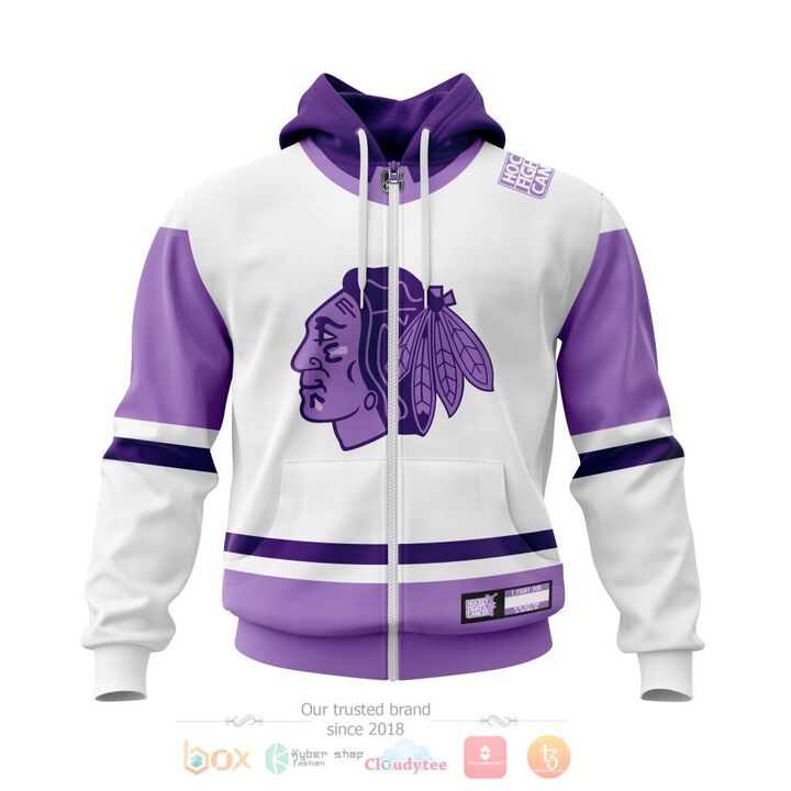 BEST Chicago BlackHawks Fight Cancer Personalized All Over Print 3D Hoodie, Zip Hoodie 2 Chicago BlackHawks Fight Cancer Personalized 3D Hoodie Zip Hoodie 1