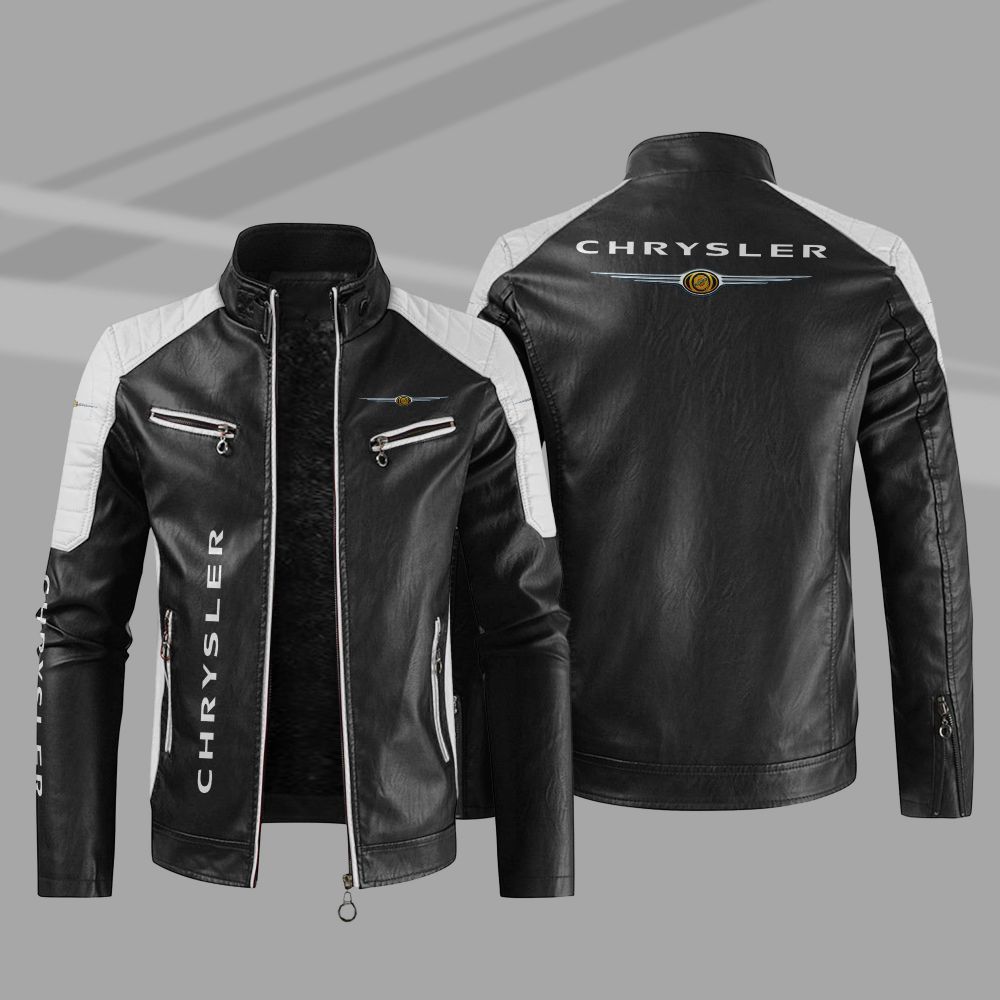 Chrysler Car Motor Block Leather Jacket