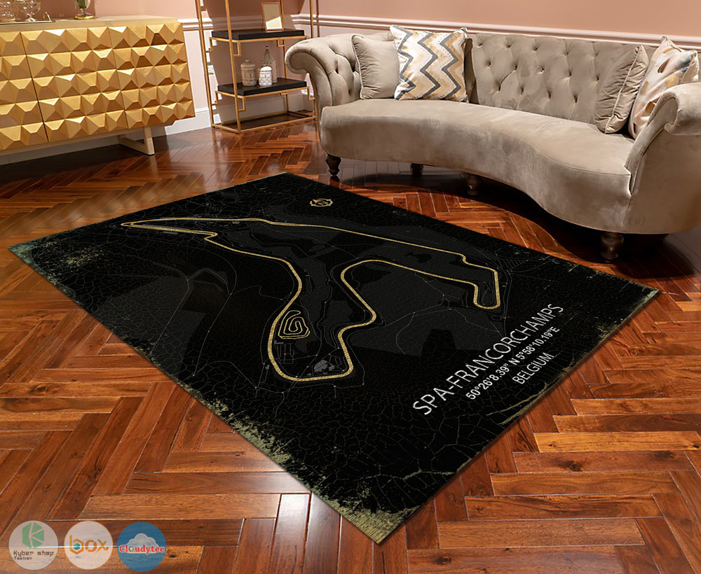 Circuit Spa-Francorchamps Belgium map black rectangle rug 3 Circuit Spa Francorchamps Belgium map black rug 1 2