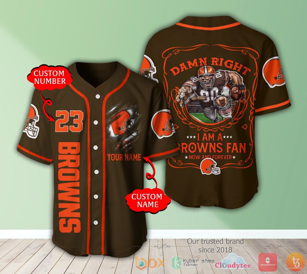 BEST Personalized Cleveland Browns National Football League Custom Baseball Jersey Shirt 2 Cleveland Browns NFL 3D Personalized Baseball Jersey Shirt