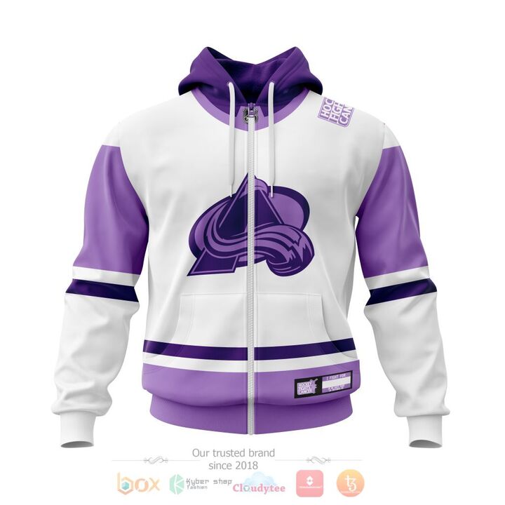 BEST Colorado Avalanche Fight Cancer Personalized All Over Print 3D Hoodie, Zip Hoodie 2 Colorado Avalanche Fight Cancer Personalized 3D Hoodie Zip Hoodie 1