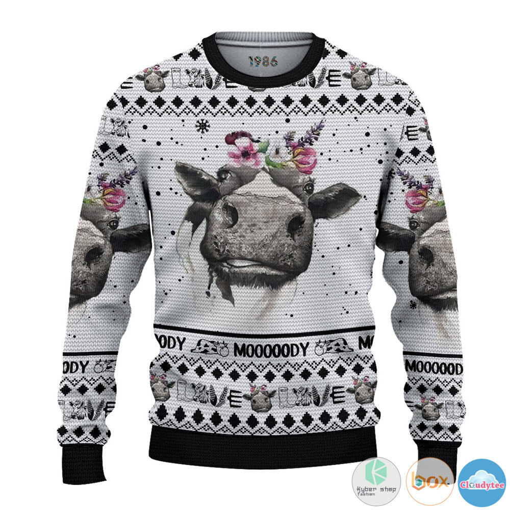 Cow Flowers Mooooody jersey shirt, hoodie 1 Cow Flowers Mooooody 3d shirt hoodie