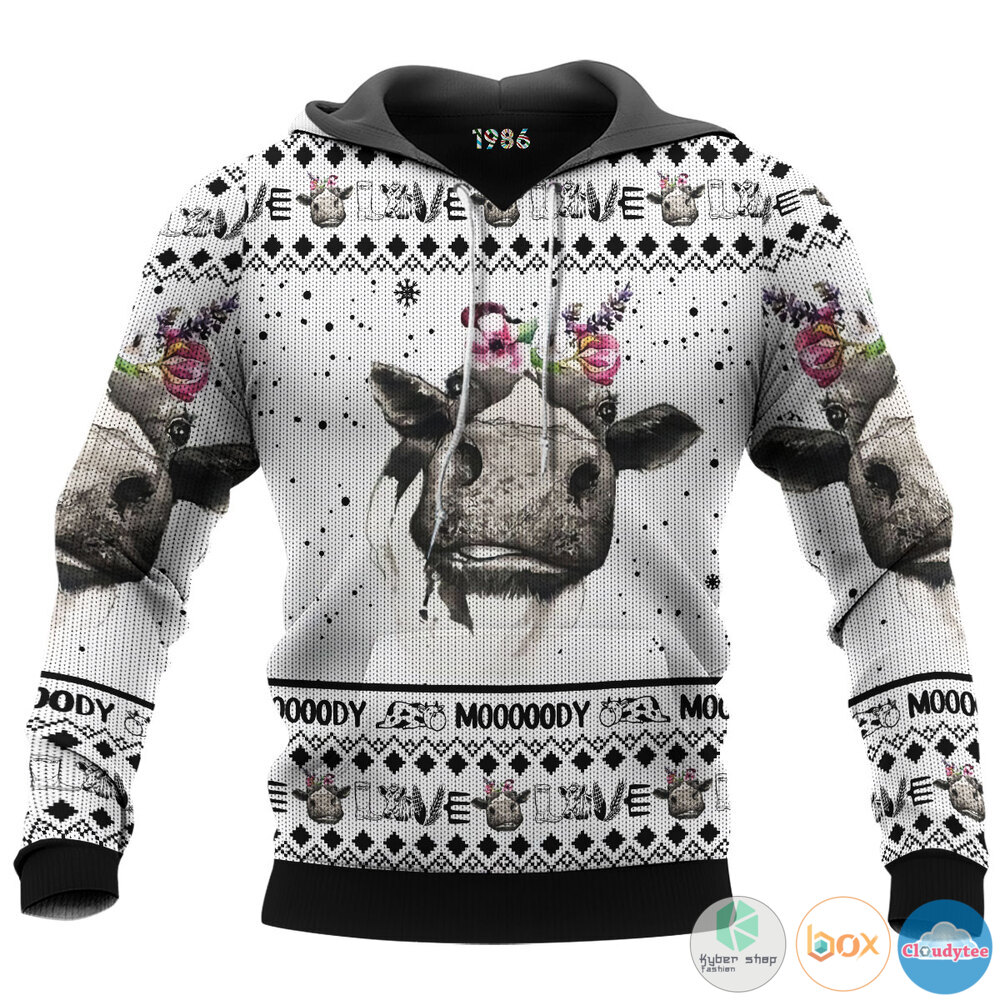 Cow Flowers Mooooody jersey shirt, hoodie 3 Cow Flowers Mooooody 3d shirt hoodie 1 2