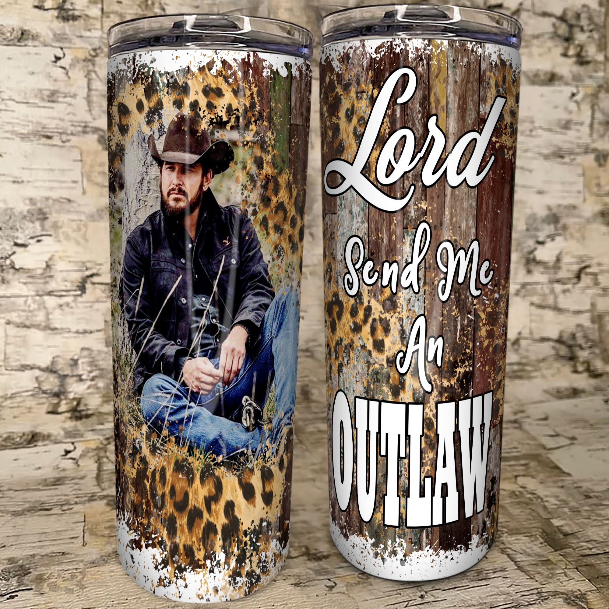 Cowboy Lord Send Me An Outlaw Skinny Tumbler 1