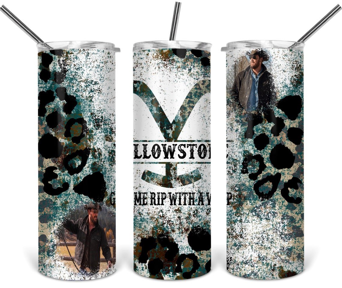 Cowboy Yellowstone Skinny Tumbler