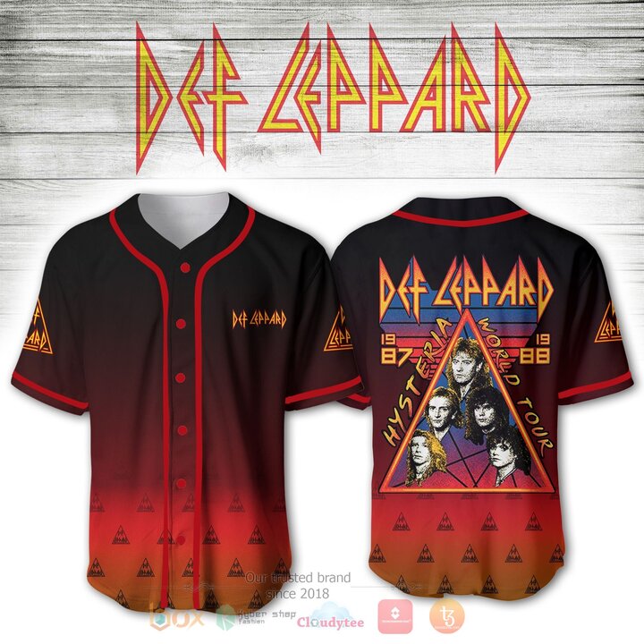 Def Leppard Hysteria World Tour Baseball Jersey Shirt