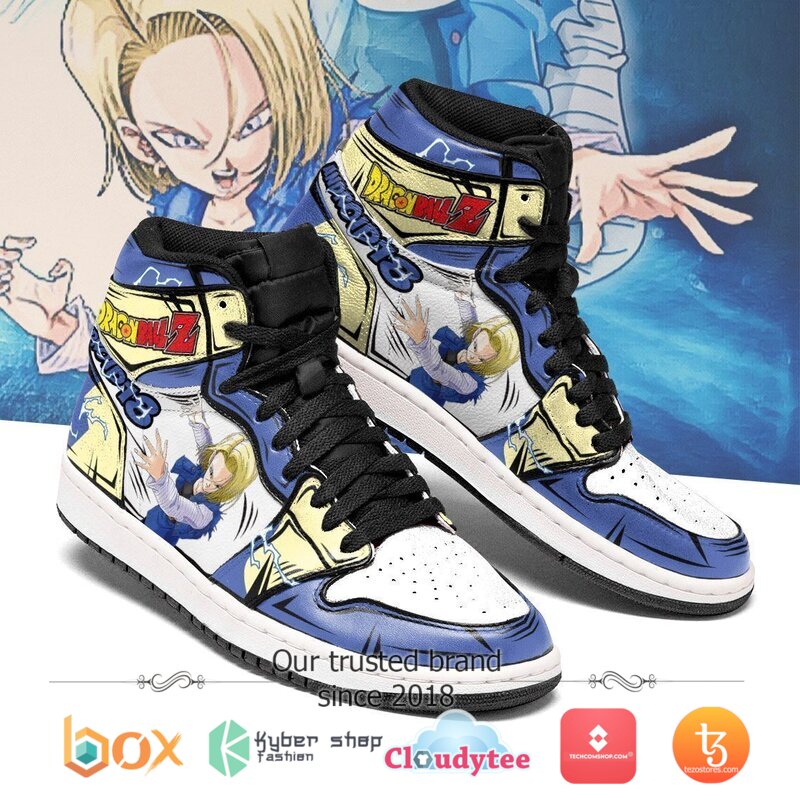 Dragon Ball Android 18 White Air Jordan High Top Shoes 2 Dragon Ball Android 18 White Air Jordan High Top Shoes 1