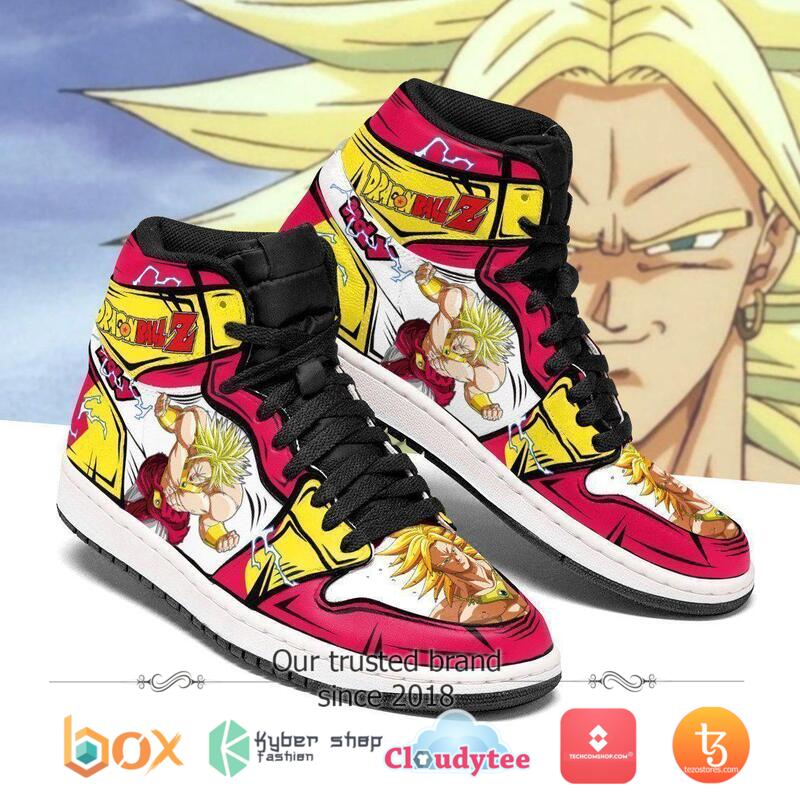 Dragon Ball Broly Red Air Jordan High Top Shoes 2 Dragon Ball Broly Red Air Jordan High Top Shoes 1