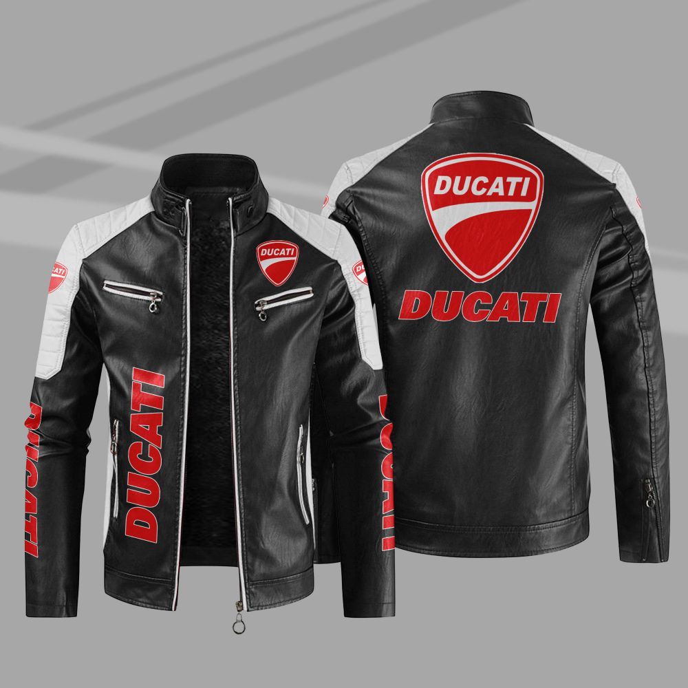 Ducati Car Motor Block Leather Jacket