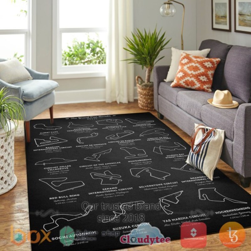 F1 Racing Map Rug