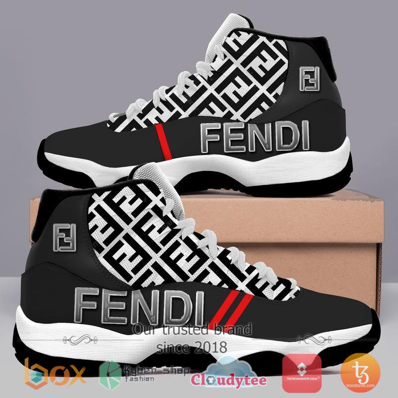 Fendi Air Jordan 11 Grey Sneaker Shoes 2 Fendi Air Jordan 11 Grey Sneaker Shoes 1