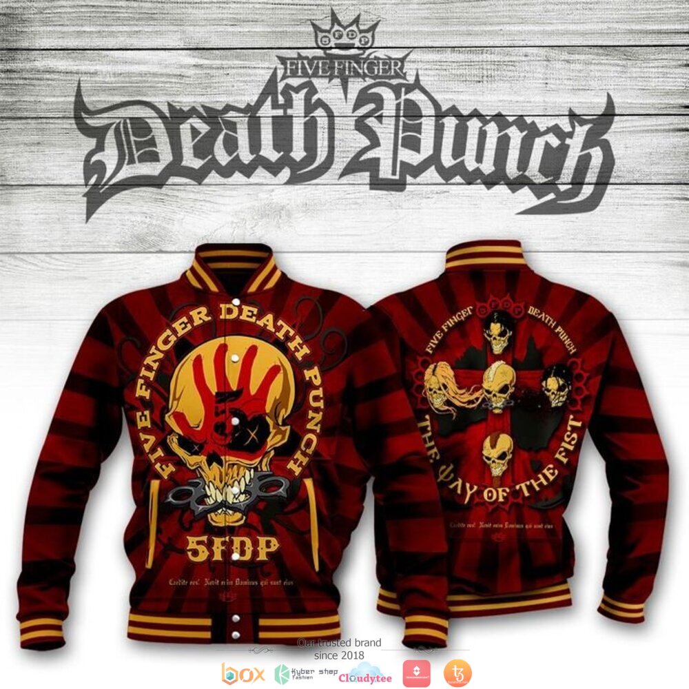 Five Finger Death Punch 5FDP The Way Of The Fist Baseball jacket 2 Five Finger Death Punch band 5FDP The Way Of The Fist Baseball jacket
