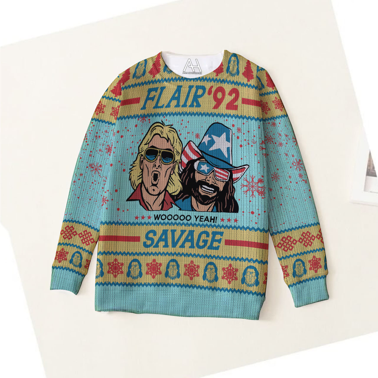 BEST Funny RIC Flair 92 Savage Woo Sweaters 2 Funny RIC Flair 92 Savage Woo 3D All Over Printed Ugly Sweaters 1