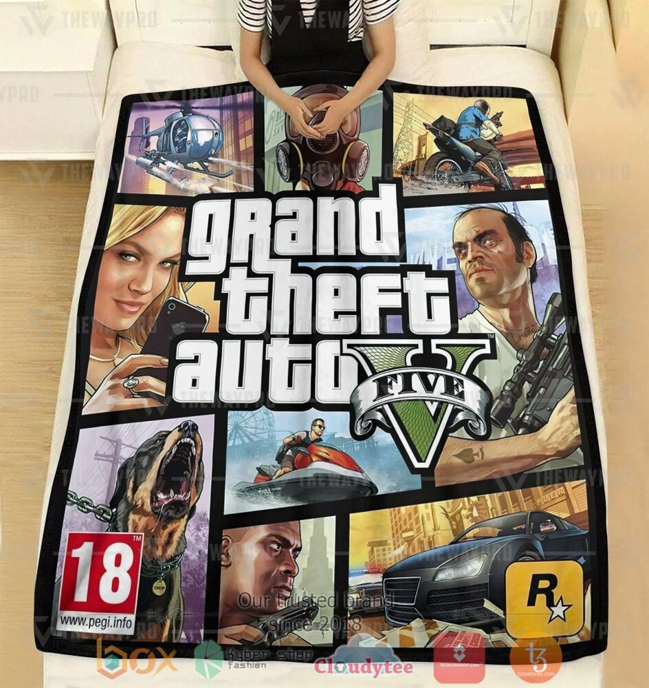 NEW Game GTA V Soft Blanket 2 Game GTA V Custom Soft Blanket 1