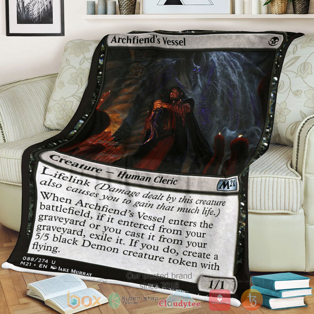 Game MTG Archfiend S Vessel Fleece Blanket