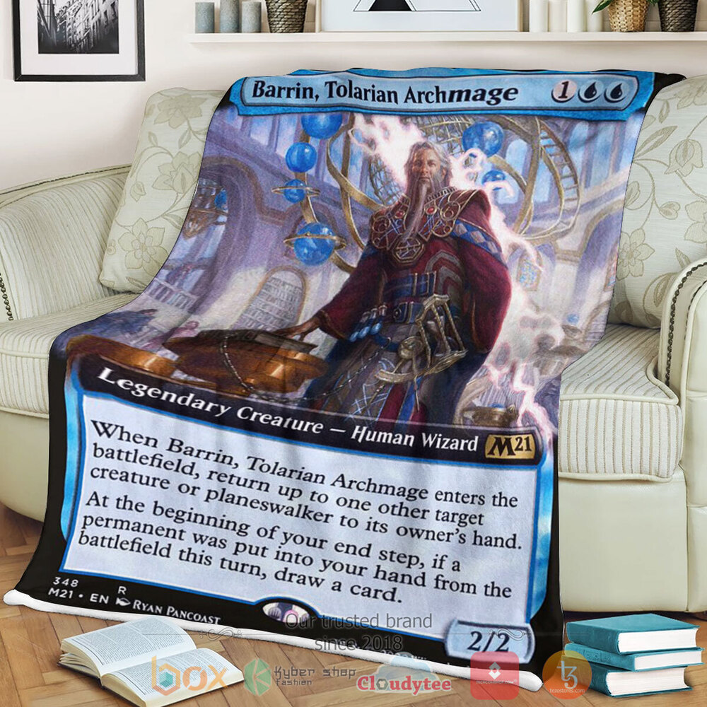HOT Magic The Gathering Barrin Tolarian Archmage Soft Blanket 2 Game MTG Barrin Tolarian Archmage Fleece Blanket