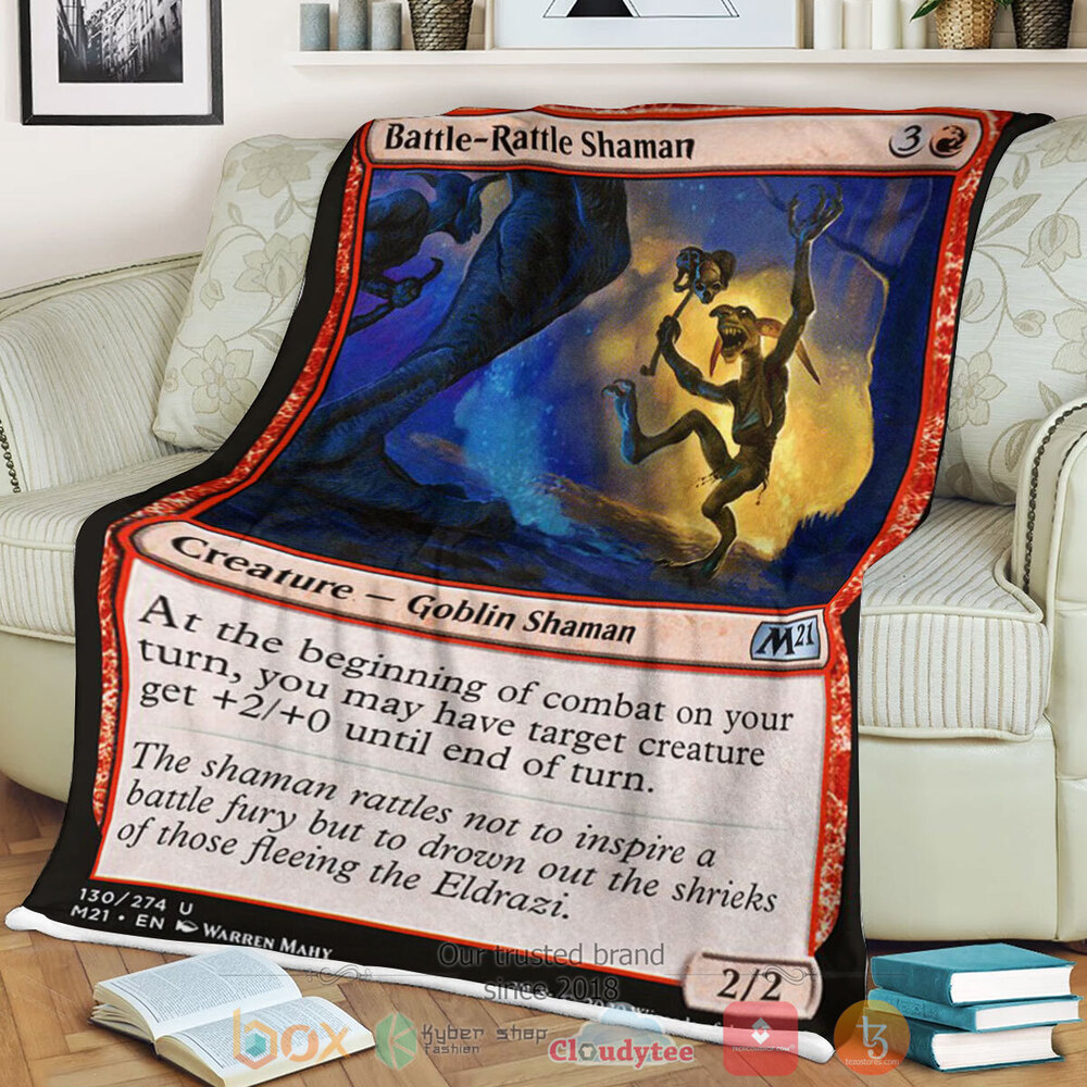 NEW Magic The Gathering Battle Rattle Shaman Soft Blanket 2 Game MTG Battle Rattle Shaman Fleece Blanket