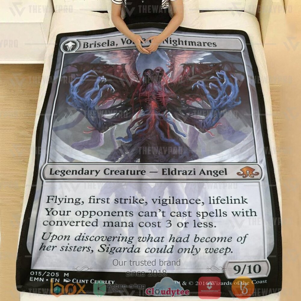 HOT Game MTG Brisela, Voice of Nightmares Soft Blanket 2 Game MTG Brisela Voice of Nightmares Custom Soft Blanket 1