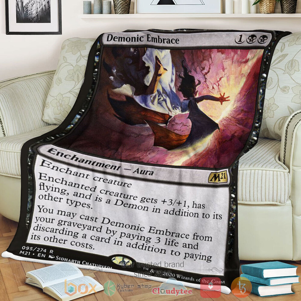 Game MTG Demonic Embrace Fleece Blanket