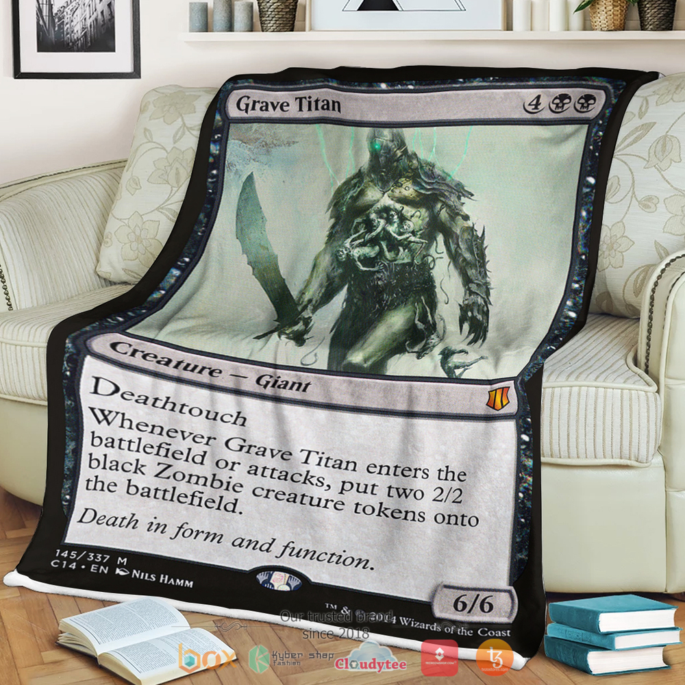 Grave Titan Game MTG Fleece Blanket 3 Game MTG Grave Titan Blanket