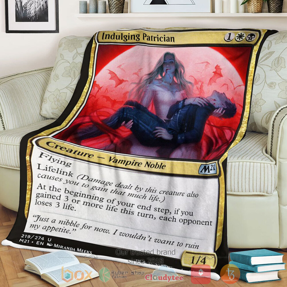 Game MTG Indulging Patrician Fleece Blanket