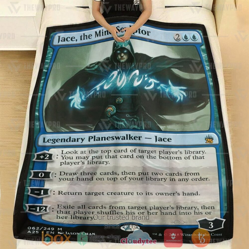 HOT Game MTG Jace, the Mind Sculptor Soft Blanket 2 Game MTG Jace the Mind Sculptor Custom Soft Blanket 1