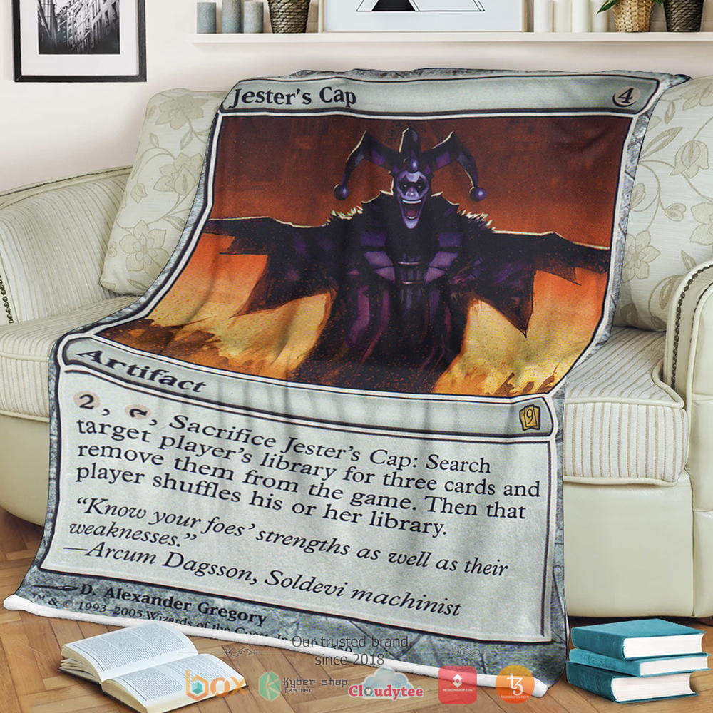 Jester's Cap Game MTG Fleece Blanket 3 Game MTG Jesters Cap Blanket