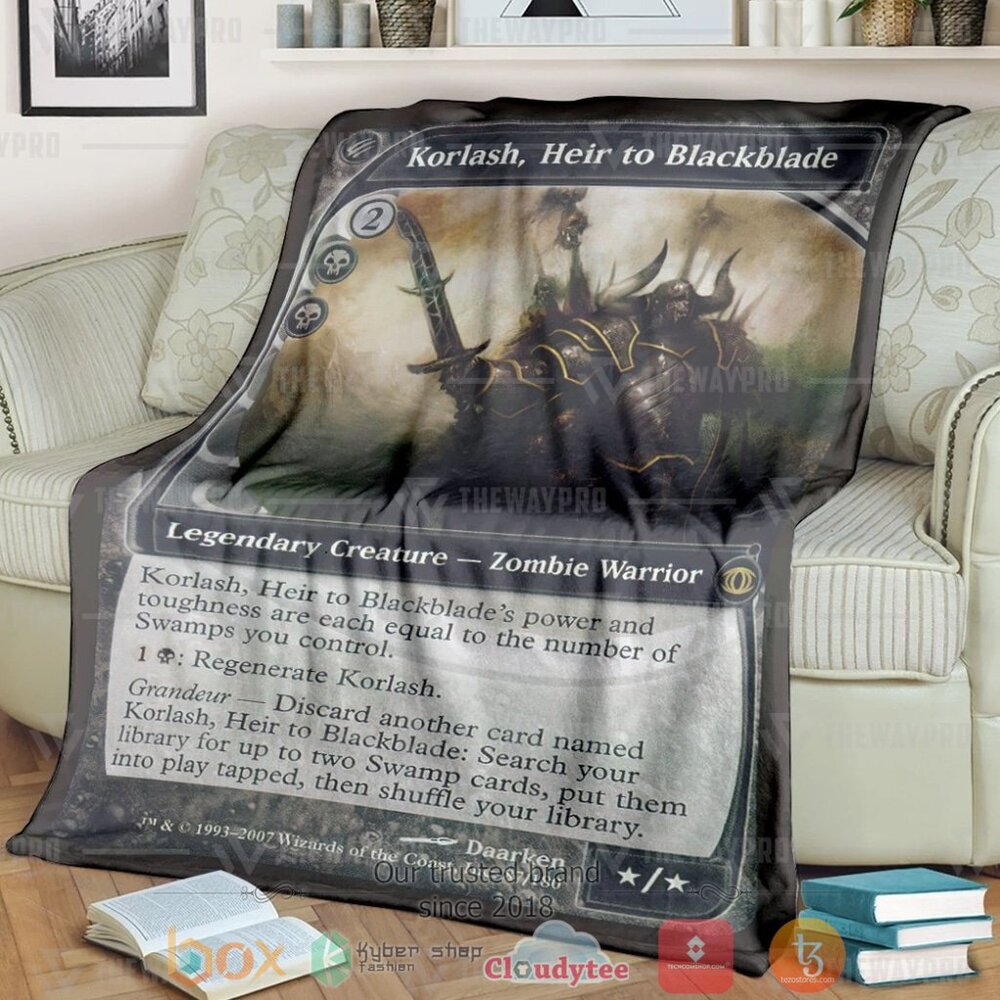 Game MTG Korlash Heir to Blackblade Custom Soft Blanket