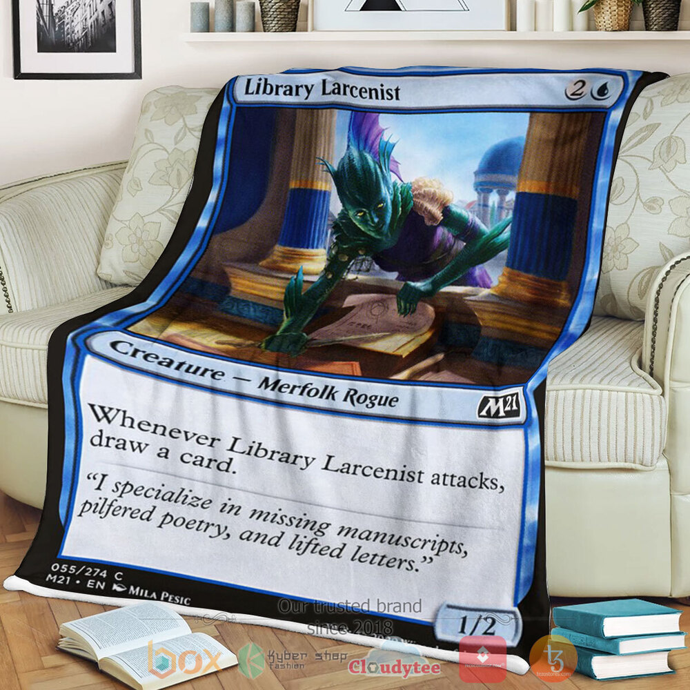 Game MTG Library Larcenist Fleece Blanket