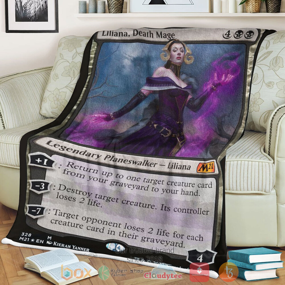Game MTG Liliana Death Mage Fleece Blanket