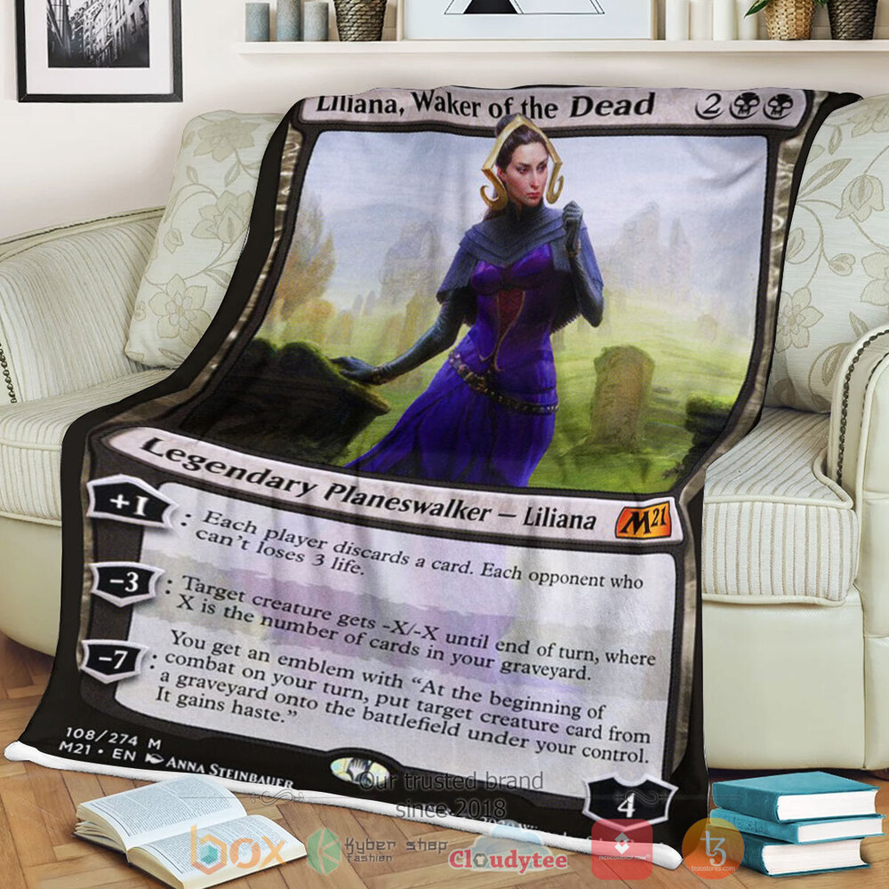 Game MTG Liliana Waker Of The Dead Fleece Blanket
