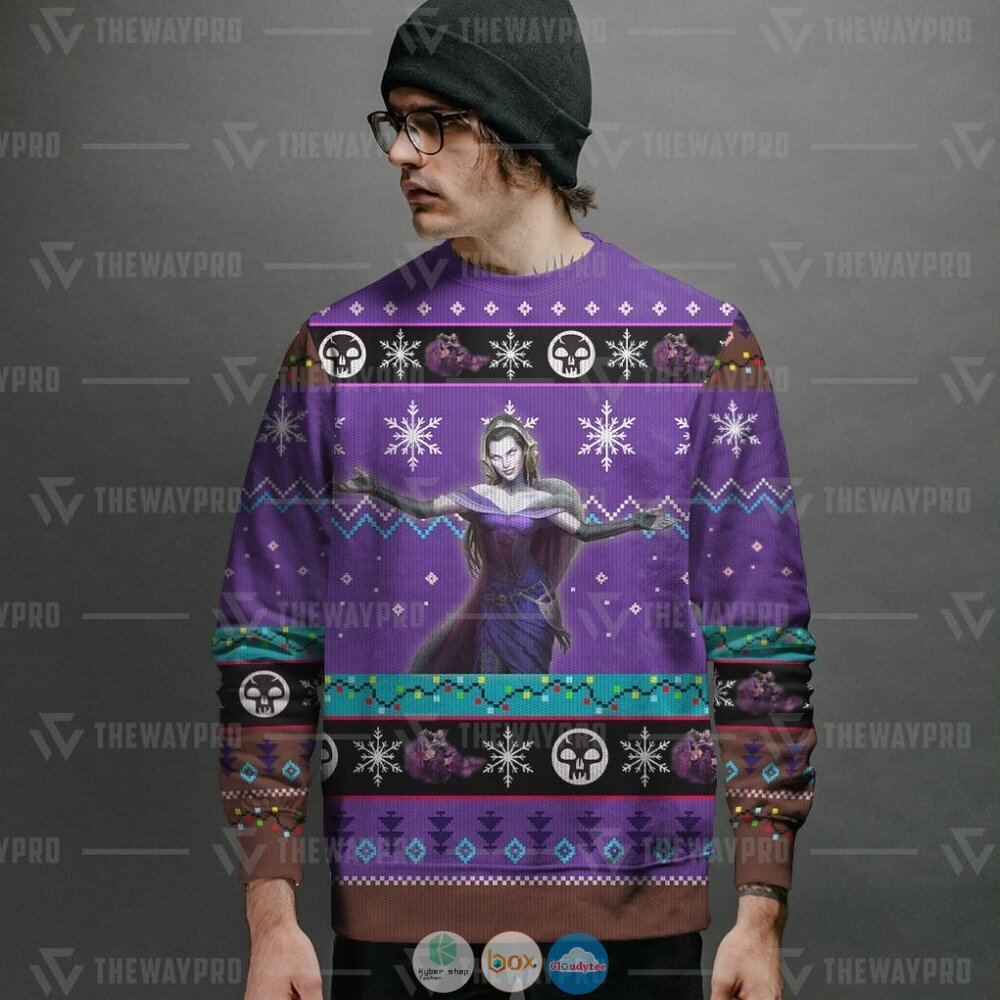 Game MTG Liliana, the Last Hope Ugly Christmas Sweater 2 Game MTG Liliana the Last Hope Christmas Sweater 1