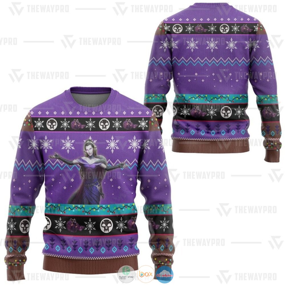 Game MTG Liliana, the Last Hope Ugly Christmas Sweater 3 Game MTG Liliana the Last Hope Christmas Sweater 1 2