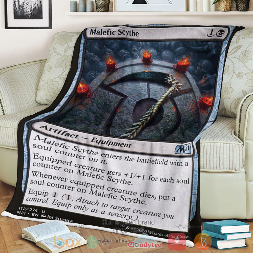 Game MTG Malefic Scythe Fleece Blanket