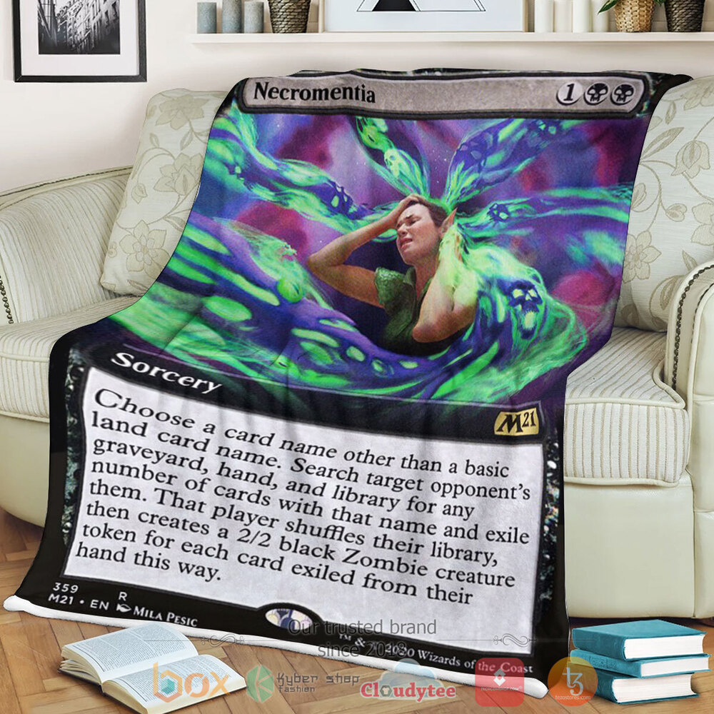 HOT Magic The Gathering Necromentia Soft Blanket 1 Game MTG Necromentia Fleece Blanket