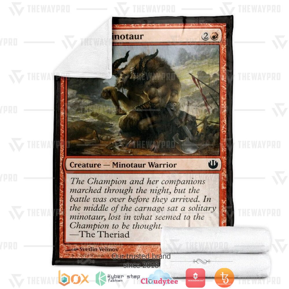 HOT Game MTG Pensive Minotaur Pokemon Blanket • Kybershop
