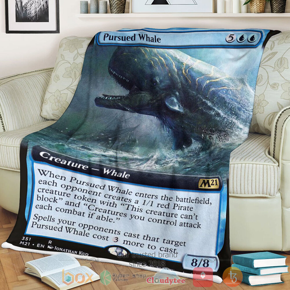 Game MTG Pursued Whale Fleece Blanket