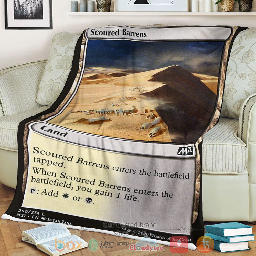 Game MTG Scoured Barrens Fleece Blanket