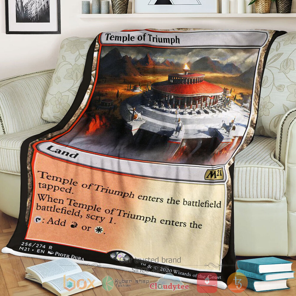 HOT Magic The Gathering Temple Of Triumph Soft Blanket 2 Game MTG Temple Of Triumph Fleece Blanket