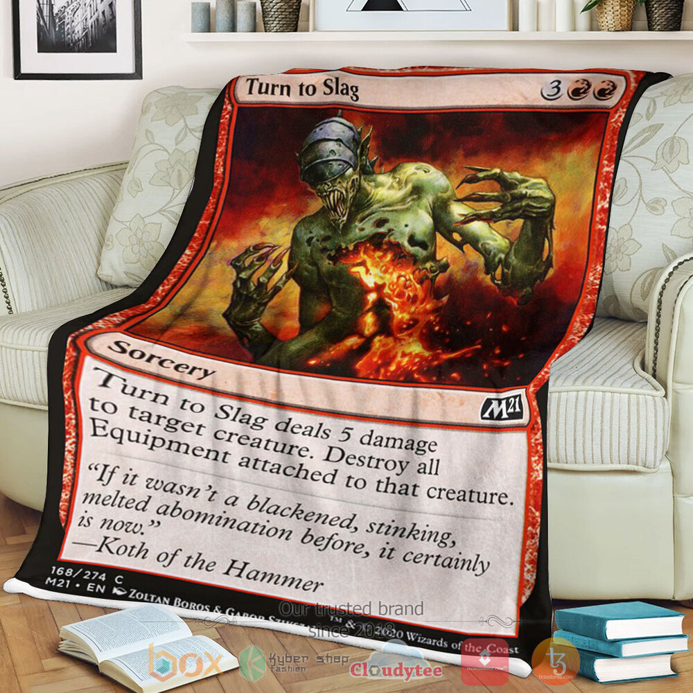 Game MTG Turn To Slag Fleece Blanket