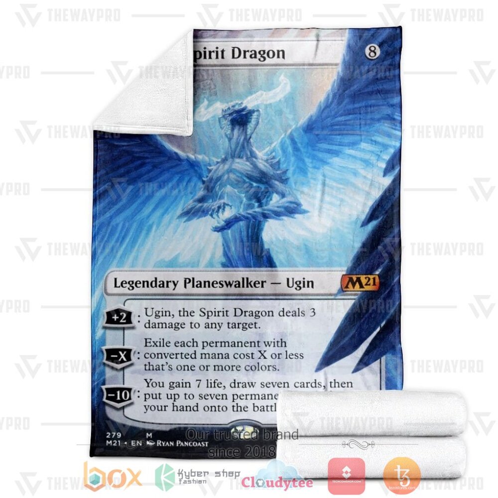 HOT Game MTG Ugin The Spirit Dragon Soft Blanket 3 Game MTG Ugin The Spirit Dragon Custom Soft Blanket 1 2