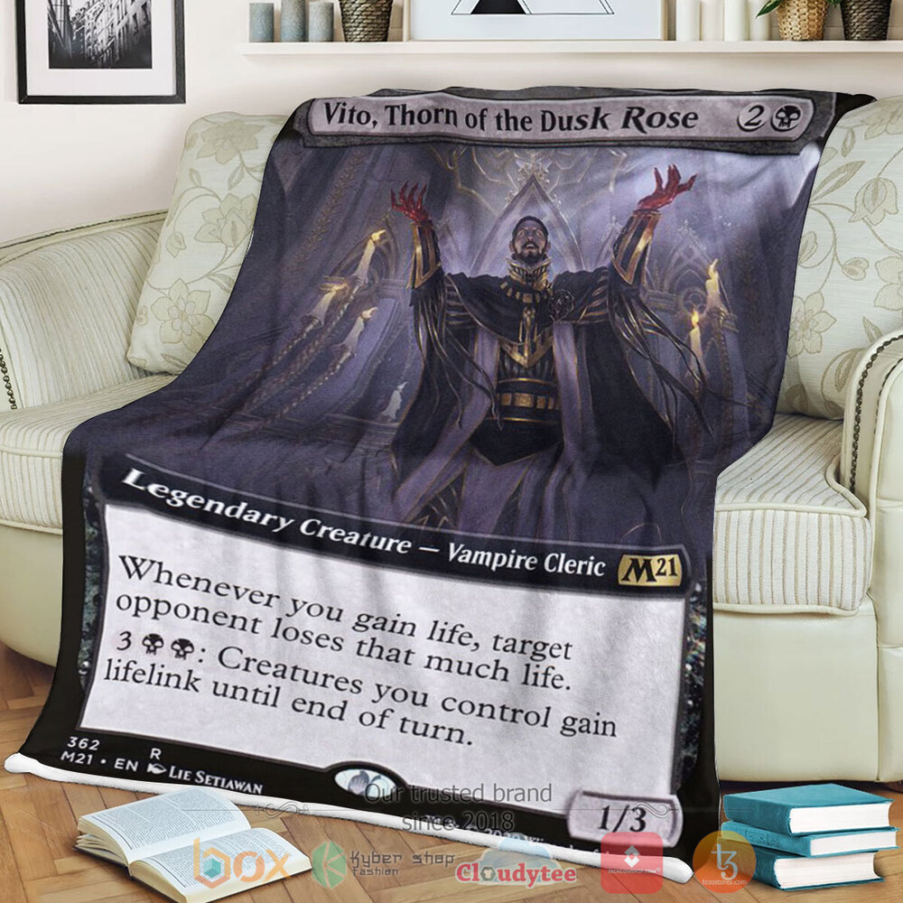 HOT Magic The Gathering Vito Thorn Of The Dusk Rose Soft Blanket 3 Game MTG Vito Thorn Of The Dusk Rose Fleece Blanket